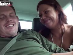 Filthy teens rub cocks in a car