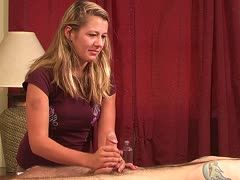 Cock gets a massage with cumming