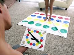 Teen girl Riley Reid plays strip Twister